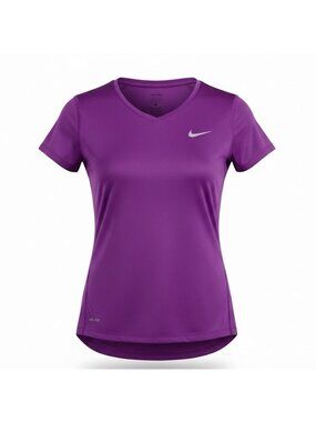 Nike Womens Purple Dri-Fit Pro Tee Shirt Athletic Top  Size L